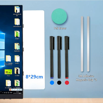 Magnetic Computer Monitor Memo Whiteboard with a delicate Whiteboard Pen and Felt Sponge Eraser to Record To-do Lists, Leave Messages, Reminders, etc.