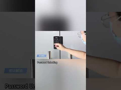 Office Drill-Free Smart Glass Door Lock with Multiple Unlocking Methods Include Fingerprint, Phone APP, Password, and Card