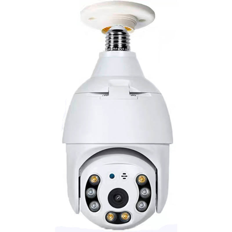 Weatherproof Light Bulb Security Camera with Motion Detection, Full-Color Night Vision, AP Offline Connection