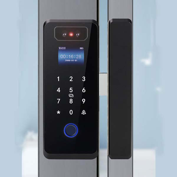 3D Face Recognition Fingerprint Smart Glass Door Lock with Multiple Unlocking Methods for Offices, Shops, Apartments