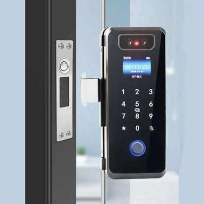 3D Face Recognition Fingerprint Smart Glass Door Lock with Multiple Unlocking Methods for Offices, Shops, Apartments