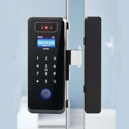 3D Face Recognition Fingerprint Smart Glass Door Lock with Multiple Unlocking Methods for Offices, Shops, Apartments