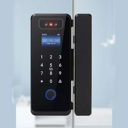 3D Face Recognition Fingerprint Smart Glass Door Lock with Multiple Unlocking Methods for Offices, Shops, Apartments