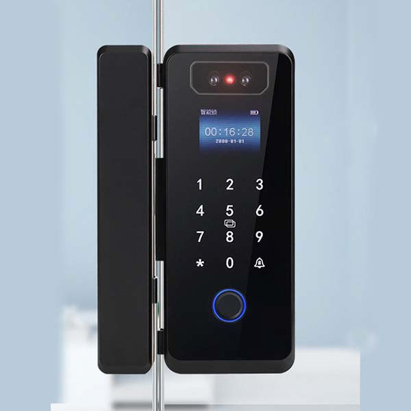 3D Face Recognition Fingerprint Smart Glass Door Lock with Multiple Unlocking Methods for Offices, Shops, Apartments